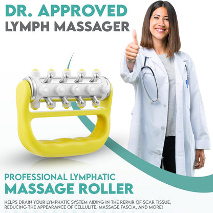 Handheld Massage Fascia Relaxation Roller with Massage Points(Yellow) -手持筋膜放松按摩滚轮(黄色)
