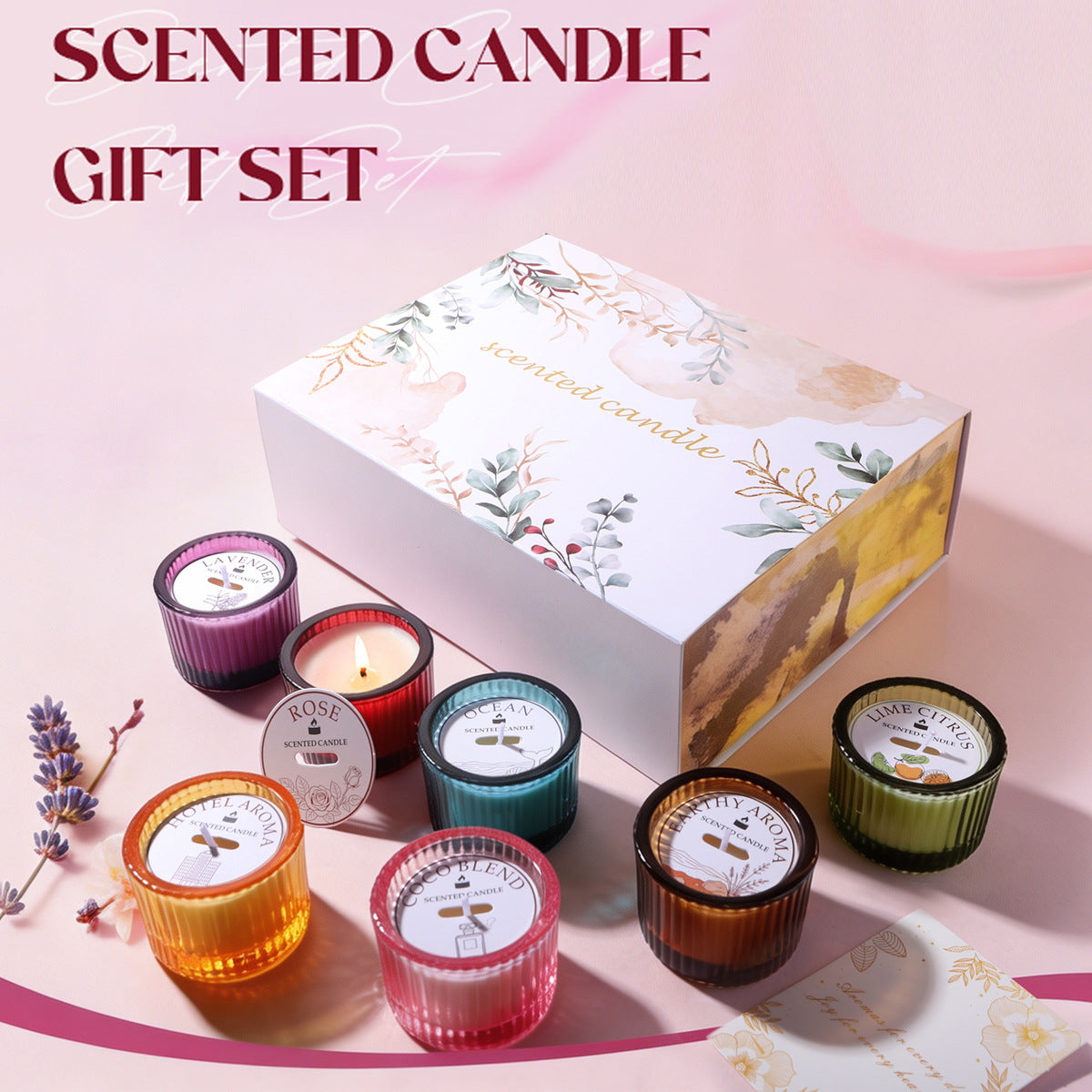 7 Colors Rainbow Scented Candle Set, Mood Aromatherapy Candles