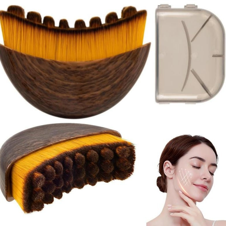Walnut Wood Lymphatic Contour Face Brush -胡桃木淋巴面部塑性刷
