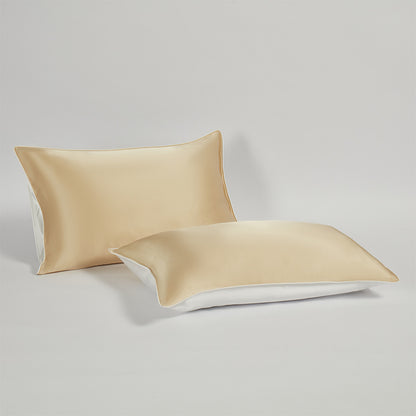 2-Pack Mulberry Silk Pillowcases, Solid Color Soft Silk Pillow Covers for Bedroom