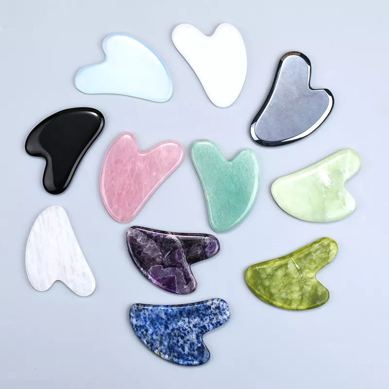Natural Facial Gua Sha Tool  - Customized Logo -可定制水晶脸部刮痧