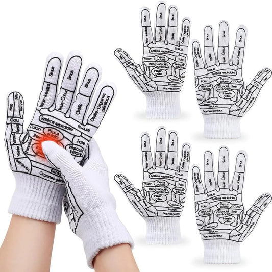 Hands Reflexology Gloves -灰白色穴位手套