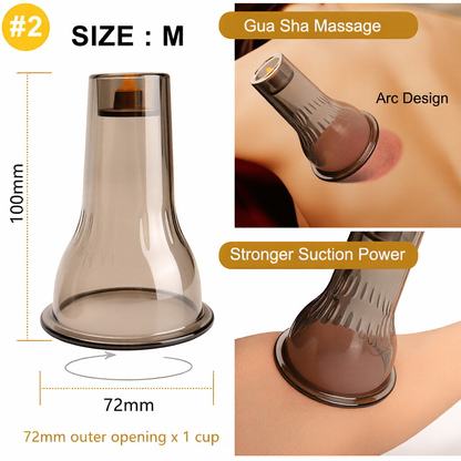 Thickened PC 2-in-1 Gua Sha Cupping Set -加厚PC材质刮痧拔罐套装