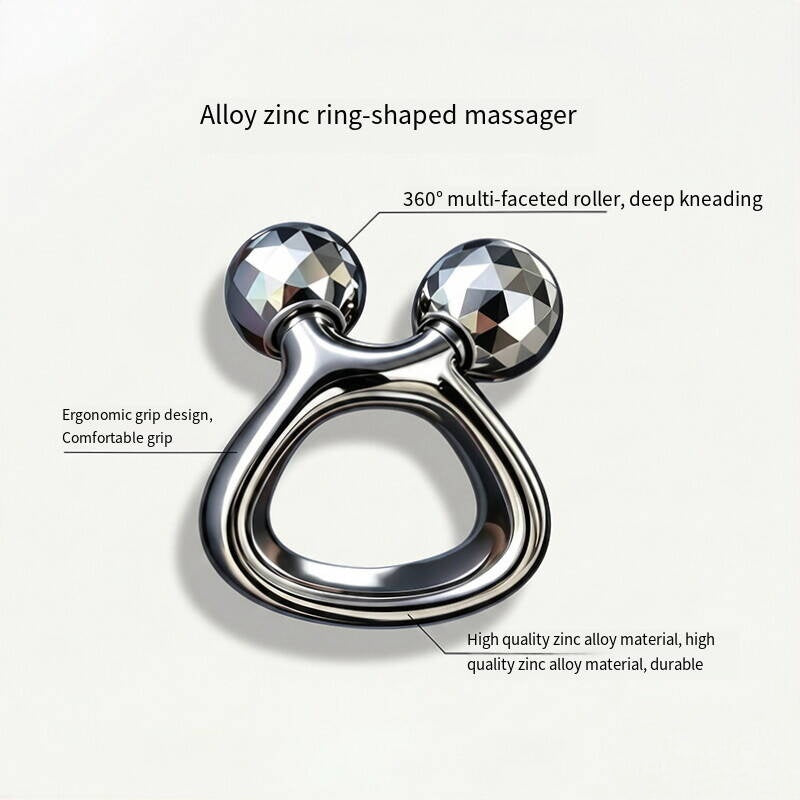 Ring Grip Zinc Alloy Dual Ball Facial Roller -锌合金环握式双球脸部滚轮
