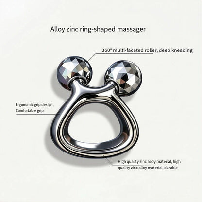 Ring Grip Zinc Alloy Dual Ball Facial Roller -锌合金环握式双球脸部滚轮