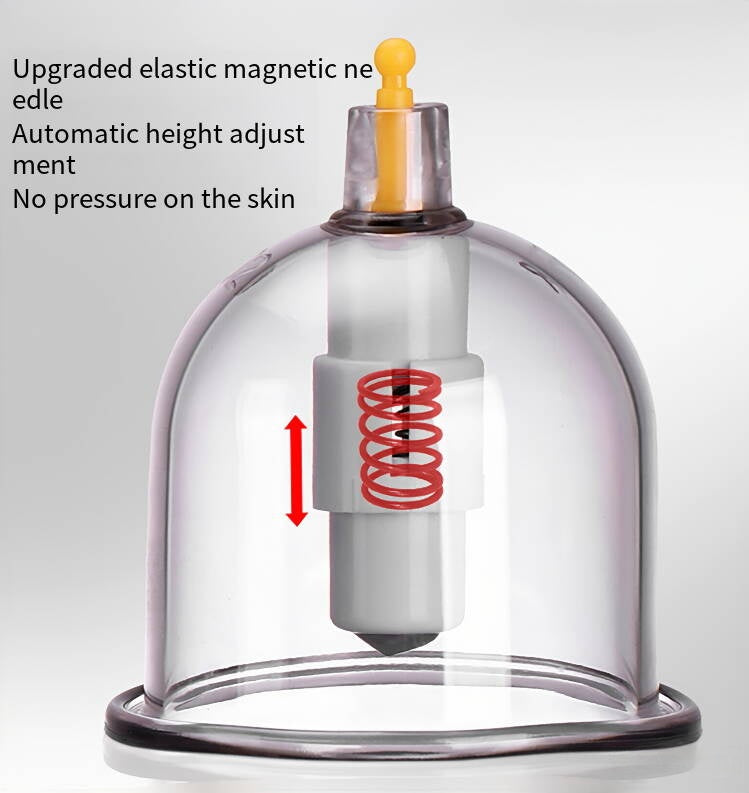 Luxury Gift Box Magnetic Vacuum PC Cupping Set with Air Pump -豪华礼盒带磁PC真空拔罐套装