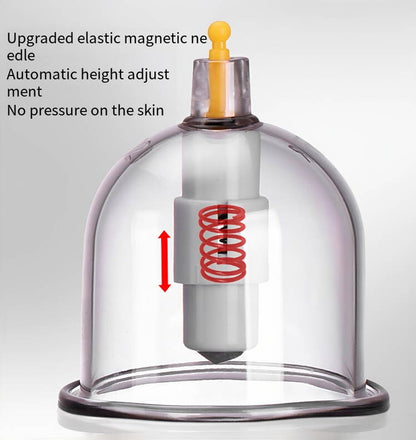Luxury Gift Box Magnetic Vacuum PC Cupping Set with Air Pump -豪华礼盒带磁PC真空拔罐套装
