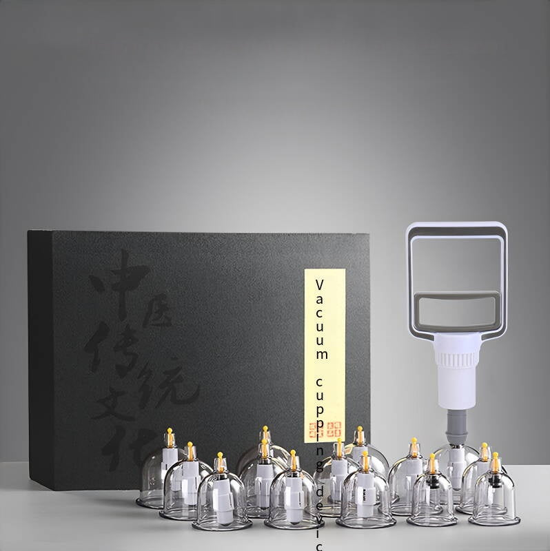 Luxury Gift Box Magnetic Vacuum PC Cupping Set with Air Pump -豪华礼盒带磁PC真空拔罐套装