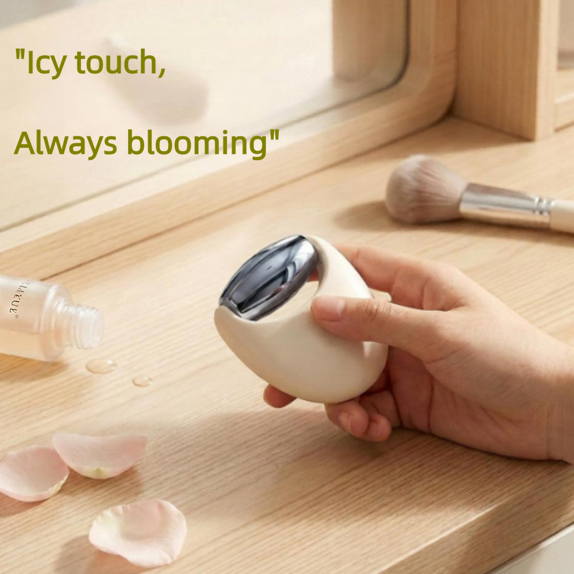 Silicone Zinc Alloy Facial Massage Roller -硅胶锌合金面部按摩滚轮